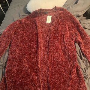 New with Tags Torrid Maroon Open-Front Cardigan